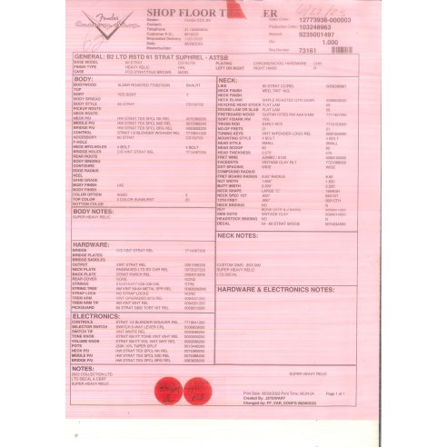 FENDER LTD ED. '61 STRAT SUPER HEAVY RELIC ROASTED 3 COLOR SUNBURST