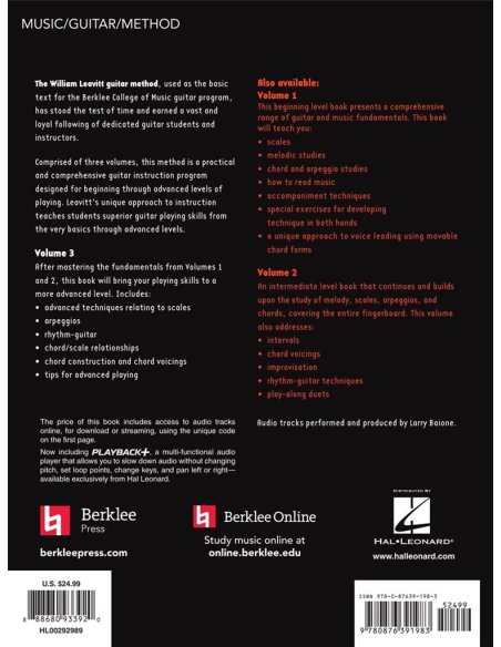 LEAVITT A Modern Method for Guitar - Volume 3 LEAVITT A Modern Method for Guitar - Volume 3