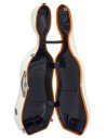 BAM ITALIA SUP1005XLWO CUSTODIA HIGHTECH SUPREME ICE IN POLICARBONATO PER VIOLONCELLO - WHITE - ORANGE VERSION