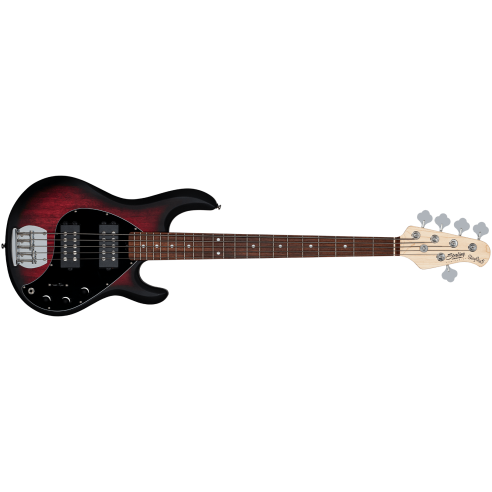 STERLING BY MUSIC MAN RAY5 HH RUBY RED BURST SATIN