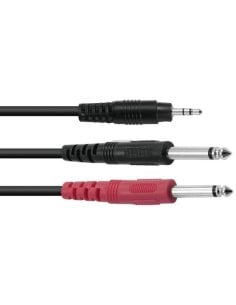 OMNITRONIC CAVO 3.5 JACK ST/2x JACK 6.3 ECO 1.5m