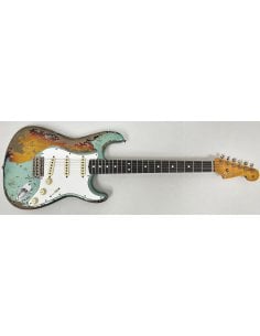 FENDER 65 STRAT SUPER HEAVY RELIC SHERWOOD GREEN OVER 3 CSB