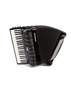HOHNER MATTIA IV 120 BK GUN BLACK, WHITE KEYS