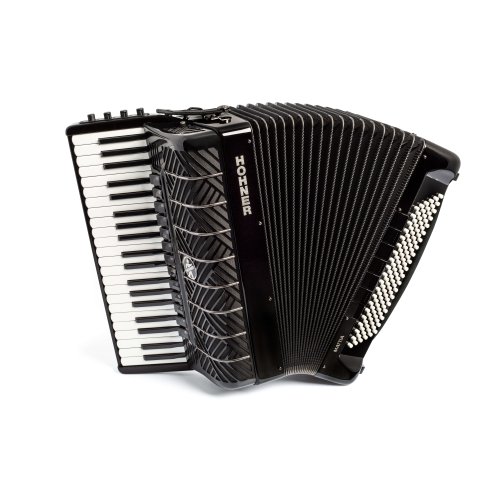 HOHNER MATTIA IV 120 BK GUN BLACK, WHITE KEYS