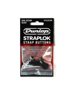 Dunlop 2PSLS033BK Straplok Dual Button Black