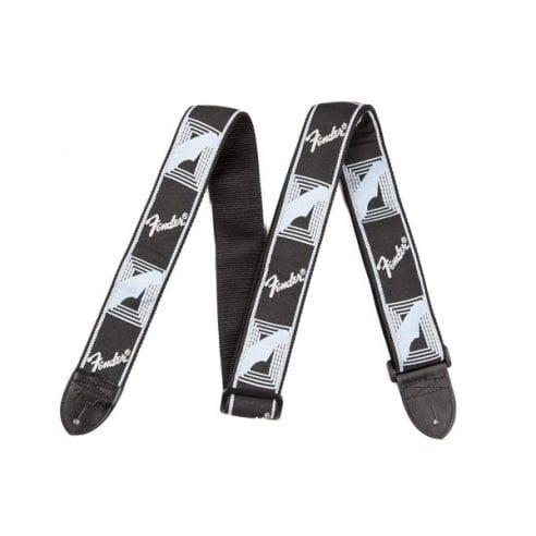 FENDER STRAP BLACK GRAY AND METALLIC BLUE