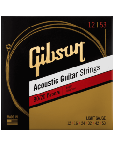 GIBSON SAG-BRW12 12/53 80/20 BRONZE ACOUSTIC GUITAR STRINGS