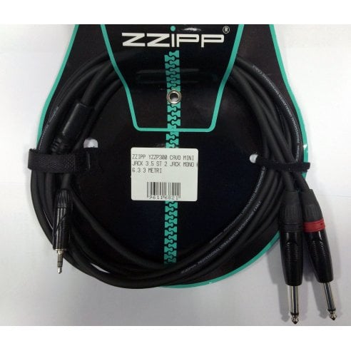ZZIPP YZZP300 CAVO MINI JACK 3.5 ST 2 JACK MONO 6.3 3 METRI