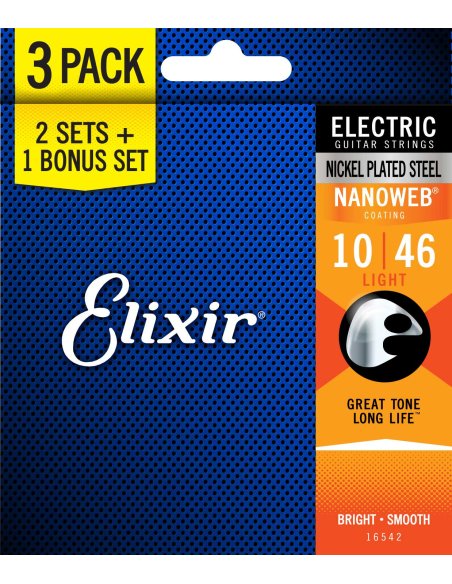 ELIXIR 16542 SET TRE MUTE 12052 LIGHT 10-46 ELECTRIC ELIXIR 16542 SET TRE MUTE 12052 LIGHT 10-46 ELECTRIC