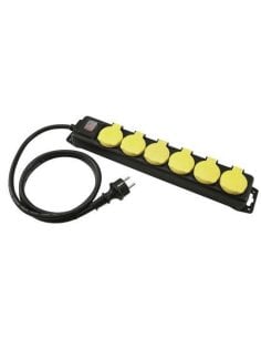 EUROLITE IP44 BK 1.5 MT. CIABATTA ELETTRICA 6 POSTI