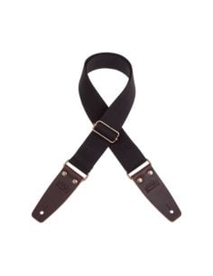 MAGRABO' STRIPE SC ENTRY NERO 5CM TERMINALI MARRONE SCURO FIBBIA OTTONE ANTICO
