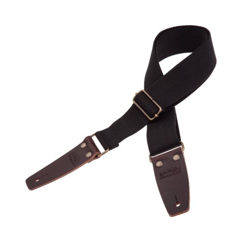 MAGRABO' STRIPE SC ENTRY NERO 5CM TERMINALI MARRONE SCURO FIBBIA OTTONE ANTICO
