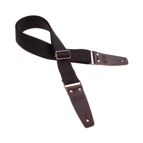 MAGRABO' STRIPE SC ENTRY NERO 5CM TERMINALI MARRONE SCURO FIBBIA OTTONE ANTICO
