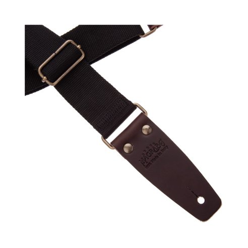 MAGRABO' STRIPE SC ENTRY NERO 5CM TERMINALI MARRONE SCURO FIBBIA OTTONE ANTICO