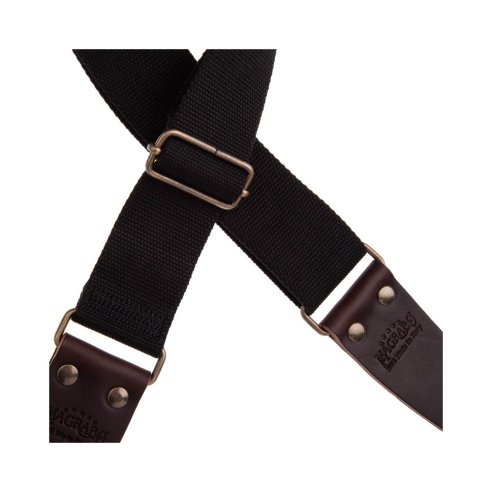 MAGRABO' STRIPE SC ENTRY NERO 5CM TERMINALI MARRONE SCURO FIBBIA OTTONE ANTICO