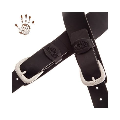 MAGRABO' TWIN BUCKLE TC CORE NERO 7cm FIBBIE CLASSIC ARGENTO