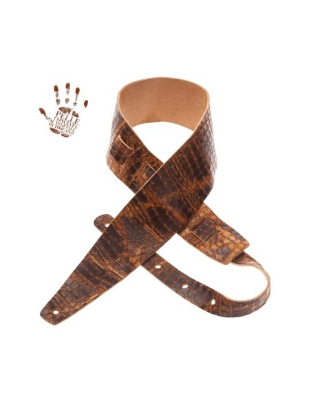 MAGRABO' HOLES HC EMBOSSED CROCO LUX MARRONE CHIARO 8CM MAGRABO' HOLES HC EMBOSSED CROCO LUX MARRONE CHIARO 8CM