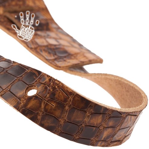 MAGRABO' HOLES HC EMBOSSED CROCO LUX MARRONE CHIARO 8CM