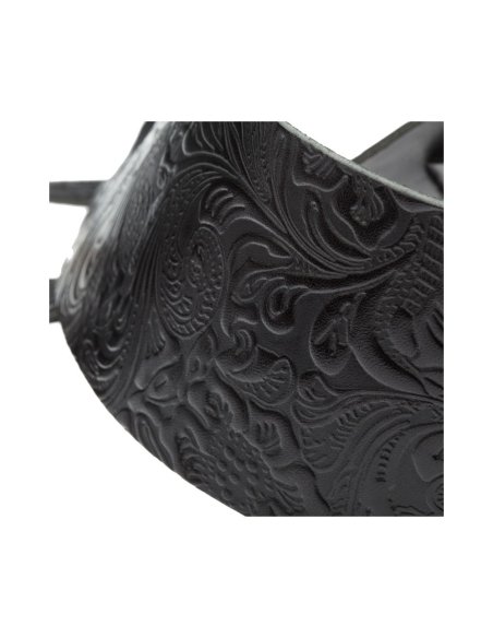 MAGRABO' HOLES HC EMBOSSED FLORES NERO 8CM MAGRABO' HOLES HC EMBOSSED FLORES NERO 8CM