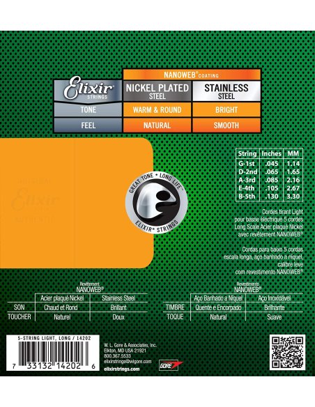 ELIXIR 14202 LIGHT 45-130 LONG SCALE ELIXIR 14202 LIGHT 45-130 LONG SCALE