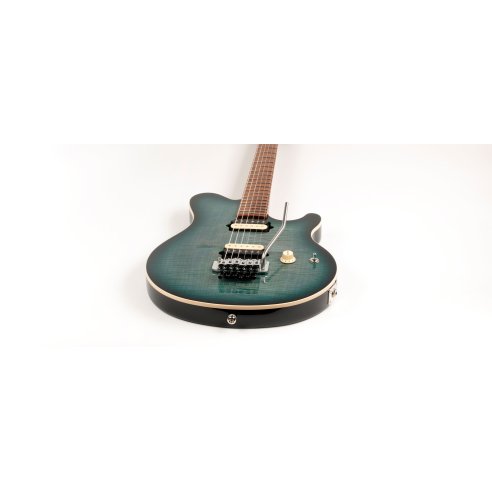 MUSIC MAN AXIS SS HH TREM YUCATAN BLUE FLAME ROASTED