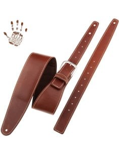 MAGRABO' SINGLE BUCKLE OS PADDED CORE MARRONE 7.5 CM. FIBBIA CLASSIC ARGENTO