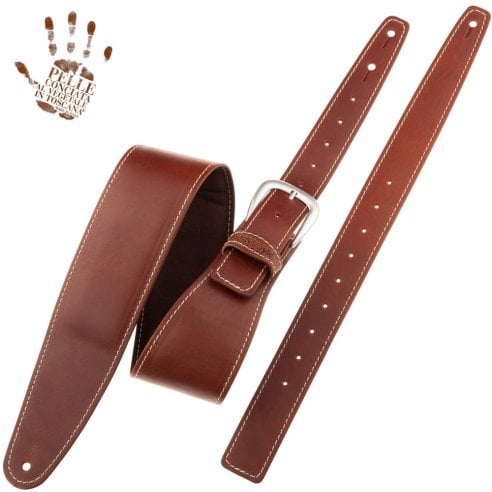 MAGRABO' SINGLE BUCKLE OS PADDED CORE MARRONE 7.5 CM. FIBBIA CLASSIC ARGENTO