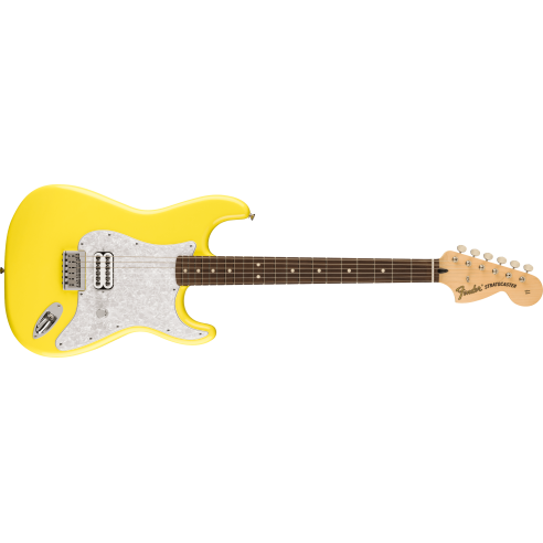 FENDER LTD STRAT TOM DELONGE GRAFFITI YELLOW