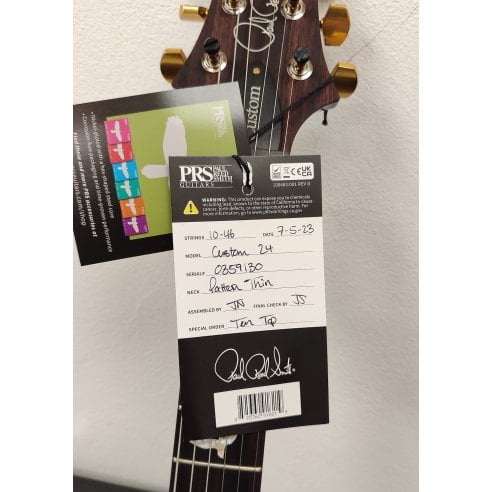 PRS CUSTOM 24 10 TOP THIN FADED WHALE BLUE
