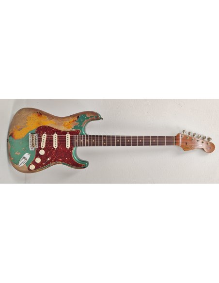 FENDER LTD ED. '61 STRAT SUPER HEAVY RELIC SHERWOOD GREEN OVER 3CS