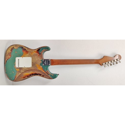 FENDER LTD ED. '61 STRAT SUPER HEAVY RELIC SHERWOOD GREEN OVER 3CS