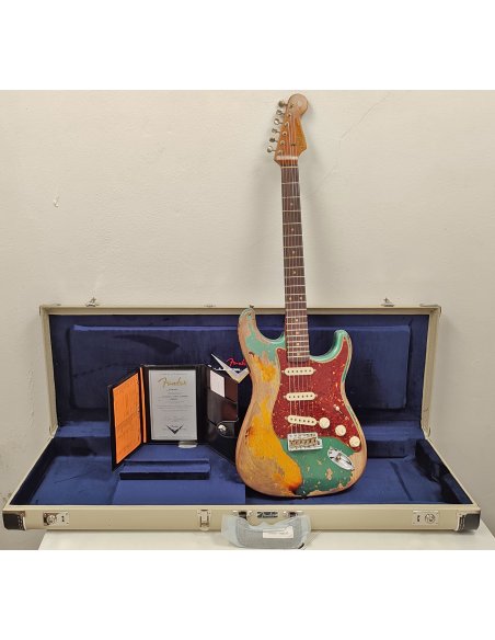 FENDER LTD ED. '61 STRAT SUPER HEAVY RELIC SHERWOOD GREEN OVER 3CS
