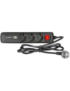 ADAM HALL 8747 S 3 USB CIABATTA 3 PRESE CON INTERRUTTORE + 2 PRESE USB