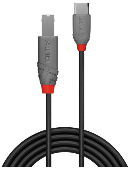 LINDY CAVO USB 2.0 C-B ANTHRA 2 MT LINDY CAVO USB 2.0 C-B ANTHRA 2 MT
