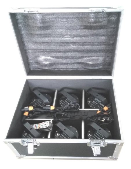 ZZIPP FLIGHT CON RICARICA 6 PAR LED