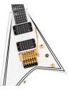JACKSON MJ SRS RR24 MG WHITE W/BLACK PINSTRIPES + CASE