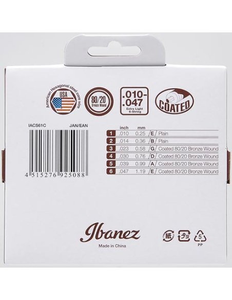 IBANEZ IACS61C 10-47 BRONZE 80/20 IBANEZ IACS61C 10-47 BRONZE 80/20