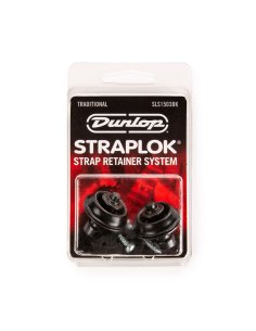 Dunlop SLS1503BK Straplok Traditional Strap Retainer System, Black