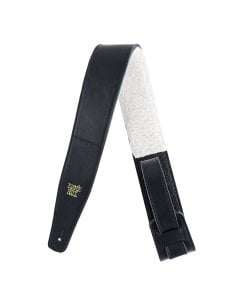 Ernie Ball Tracolla Regolabile in Pelle Italiana, Larga 5 cm Imbottita in Pelliccia - Nera