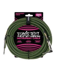 Ernie Ball 6077 Cavo Braided Black/Green 3,05 m