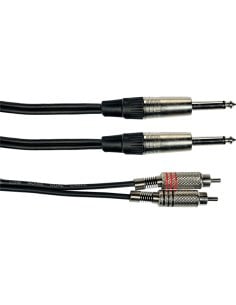 Yellow Cable K03-3 Cavo Segnale Stereo 2x RCA maschio/2x Jack TS (Mono) 3 m