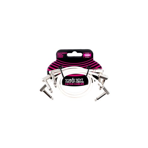 Ernie Ball 6386 Flat Ribbon Patch Cable White 30.48cm 3Pk