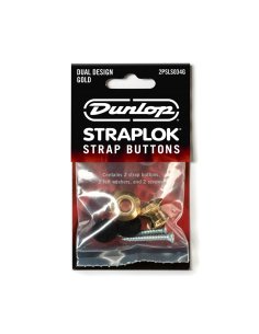 Dunlop 2PSLS034G Straplok Dual Button Gold