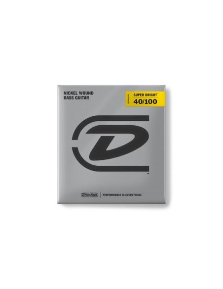Dunlop DBSBN40100 Super Bright Nickel Wound, Light Set/4 Dunlop DBSBN40100 Super Bright Nickel Wound, Light Set/4