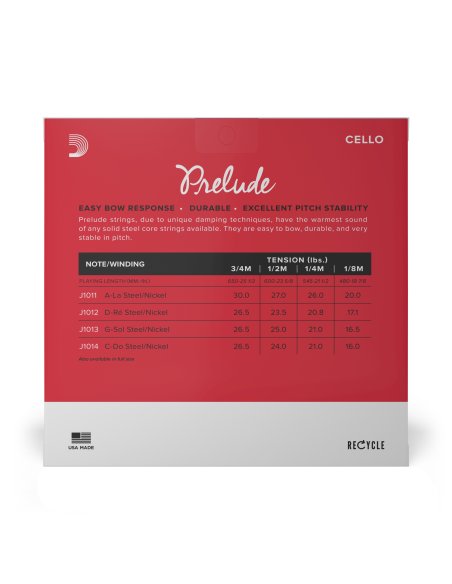 DADDARIO ORCHESTRAL IT J1010 1/4M SET DI CORDE D'ADDARIO PRELUDE PER VIOLONCELLO, SCALA 1/4, TENSIONE MEDIA DADDARIO ORCHESTRAL IT J1010 1/4M SET DI CORDE D'ADDARIO PRELUDE PER VIOLONCELLO, SCALA 1/4, TENSIONE MEDIA