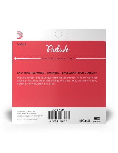 DADDARIO ORCHESTRAL IT J910 XSM SET DI CORDE D'ADDARIO PRELUDE PER VIOLA, EXTRA SHORT SCALE, TENSIONE MEDIA