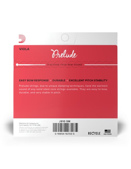 DADDARIO ORCHESTRAL IT J910 SM SET DI CORDE D'ADDARIO PRELUDE PER VIOLA, SHORT SCALE, TENSIONE MEDIA