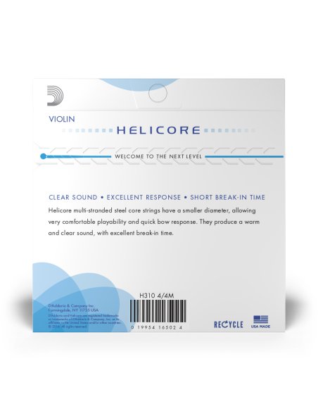 DADDARIO ORCHESTRAL IT H310 4/4M SET DI CORDE D'ADDARIO HELICORE PER VIOLINO, SCALA 4/4, TENSIONE MEDIA DADDARIO ORCHESTRAL IT H310 4/4M SET DI CORDE D'ADDARIO HELICORE PER VIOLINO, SCALA 4/4, TENSIONE MEDIA