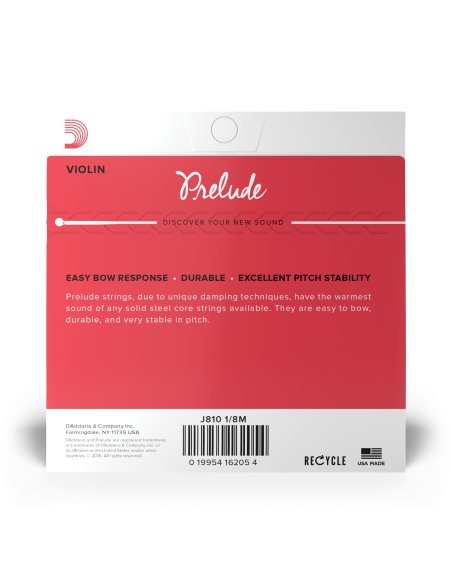 DADDARIO ORCHESTRAL IT J810 1/8M SET DI CORDE D'ADDARIO PRELUDE PER VIOLINO, SCALA 1/8, TENSIONE MEDIA DADDARIO ORCHESTRAL IT J810 1/8M SET DI CORDE D'ADDARIO PRELUDE PER VIOLINO, SCALA 1/8, TENSIONE MEDIA