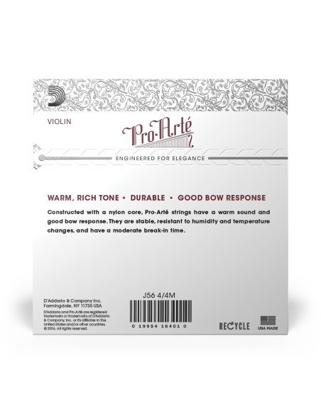 DADDARIO ORCHESTRAL IT J56 4/4M SET DI CORDE D'ADDARIO PRO-ARTE PER VIOLINO, SCALA 4/4, TENSIONE MEDIA DADDARIO ORCHESTRAL IT J56 4/4M SET DI CORDE D'ADDARIO PRO-ARTE PER VIOLINO, SCALA 4/4, TENSIONE MEDIA